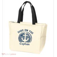 Dibs On The Captain Funny Boating Boat Lover Zip Tote Bag