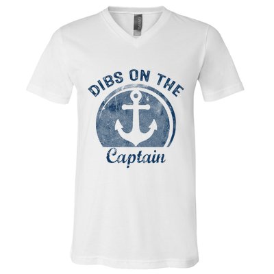 Dibs On The Captain Funny Boating Boat Lover V-Neck T-Shirt