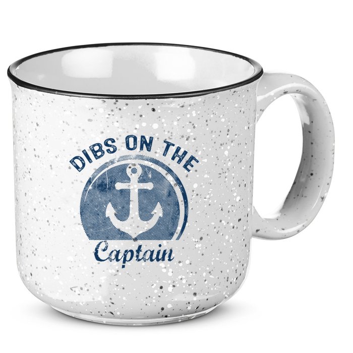 Dibs On The Captain Funny Boating Boat Lover 15oz Campfire Ceramic Mug