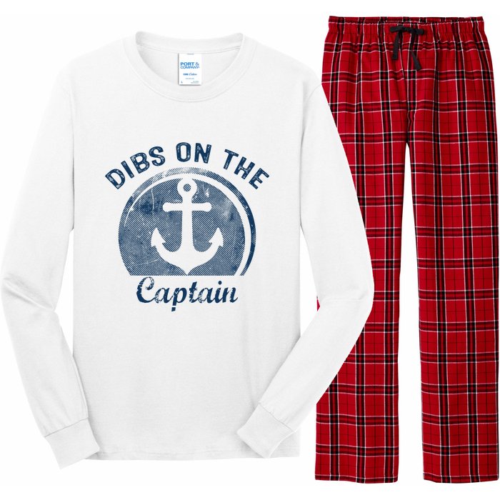 Dibs On The Captain Funny Boating Boat Lover Long Sleeve Pajama Set