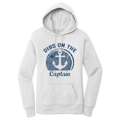 Dibs On The Captain Funny Boating Boat Lover Women's Pullover Hoodie