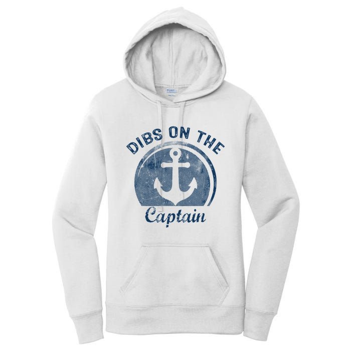 Dibs On The Captain Funny Boating Boat Lover Women's Pullover Hoodie