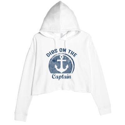 Dibs On The Captain Funny Boating Boat Lover Crop Fleece Hoodie
