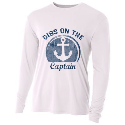 Dibs On The Captain Funny Boating Boat Lover Cooling Performance Long Sleeve Crew