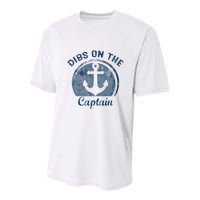 Dibs On The Captain Funny Boating Boat Lover Youth Performance Sprint T-Shirt