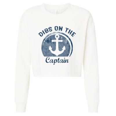 Dibs On The Captain Funny Boating Boat Lover Cropped Pullover Crew