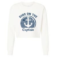 Dibs On The Captain Funny Boating Boat Lover Cropped Pullover Crew