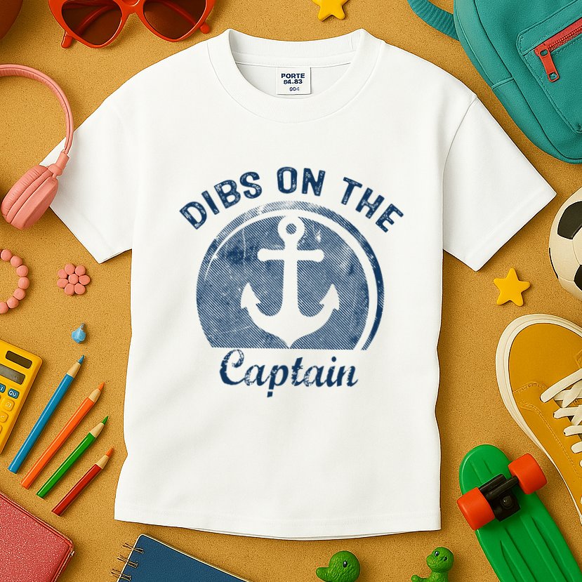 Dibs On The Captain Funny Boating Boat Lover Kids T-Shirt