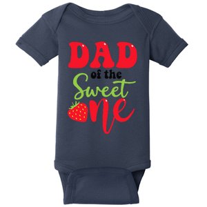 Dad Of The Sweet One Strawberry Summer First Birthday Baby Bodysuit