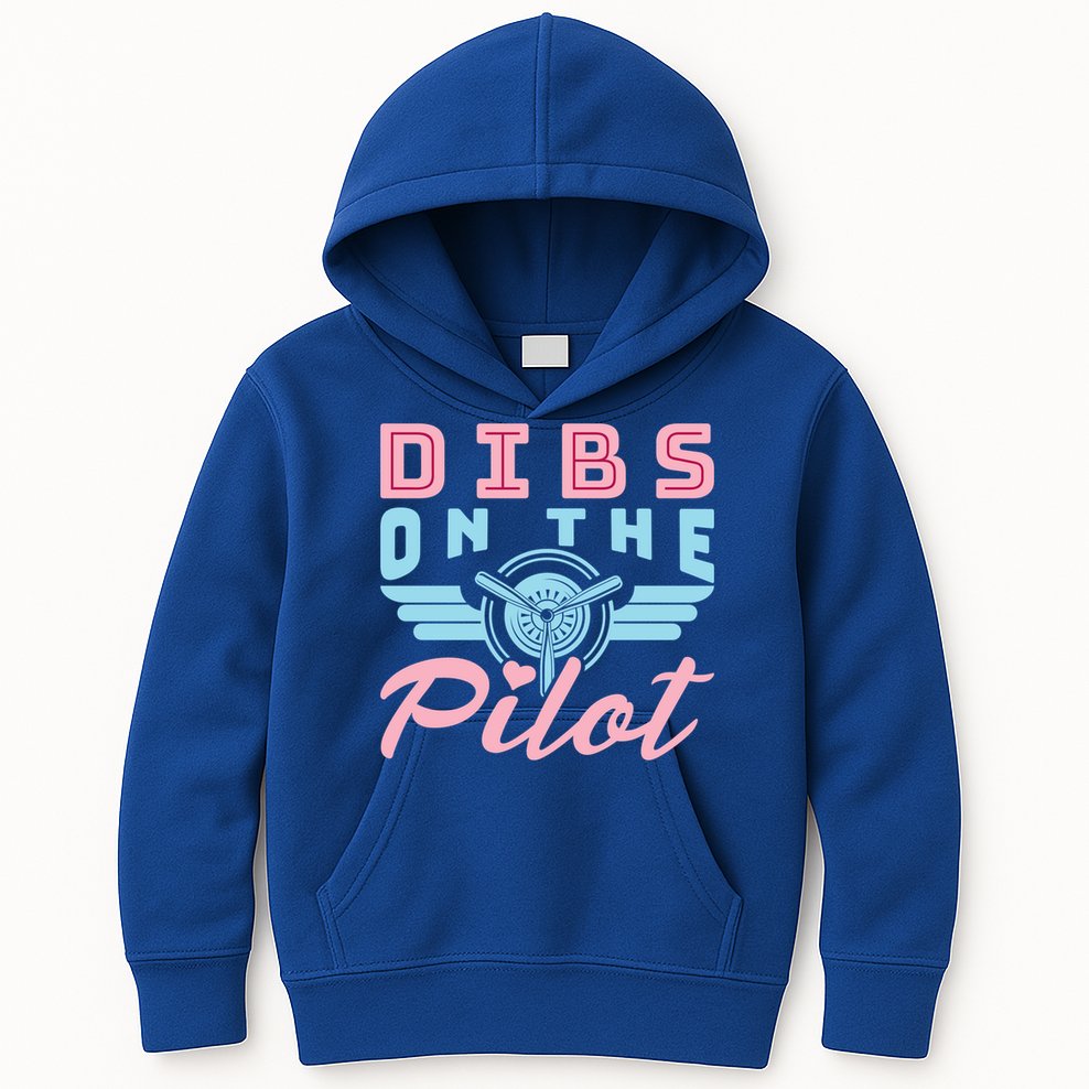 Dibs On The Pilot Air Wife Airplane Pilot Wife Gift Kids Hoodie