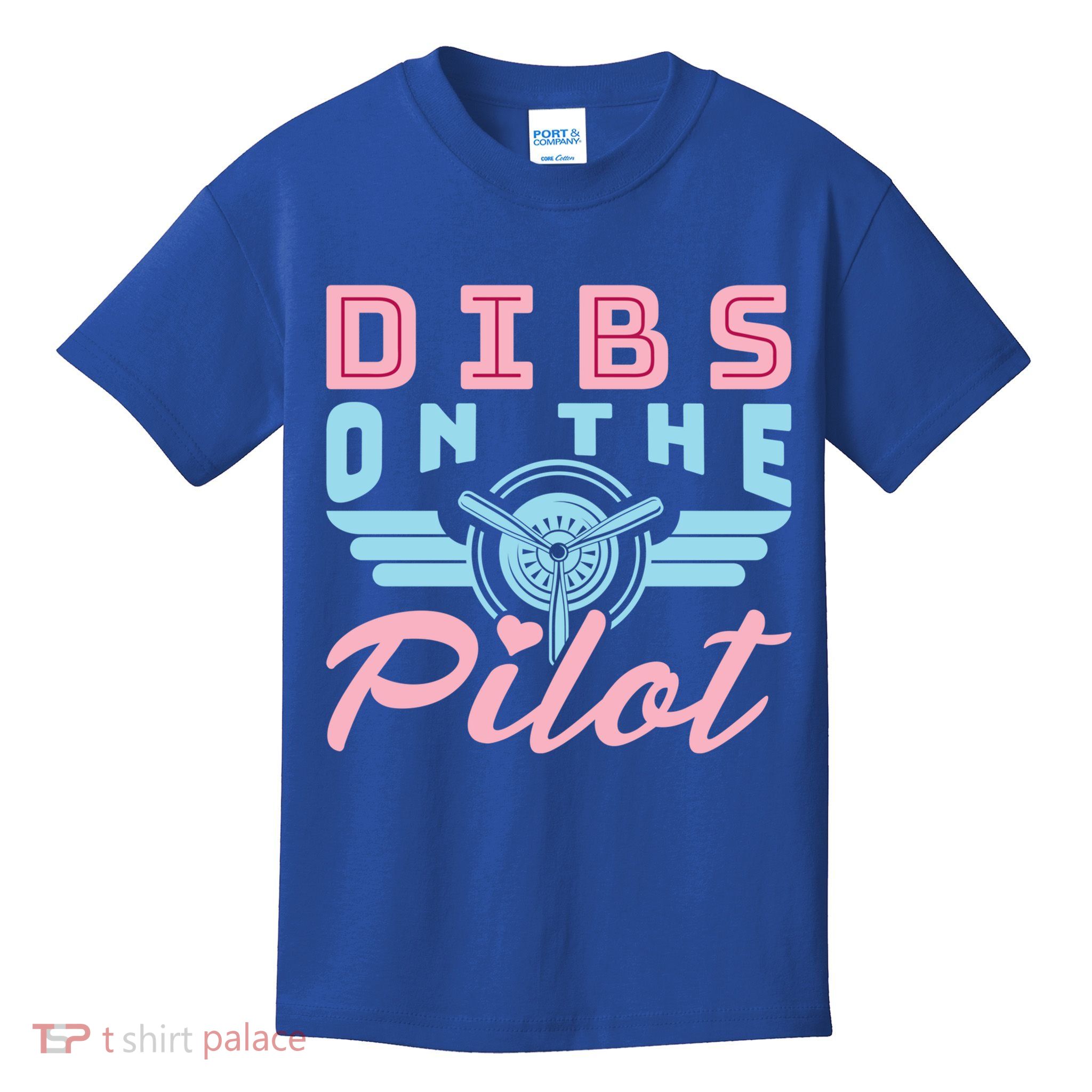 Dibs On The Pilot Air Wife Airplane Pilot Wife Gift Kids T-Shirt