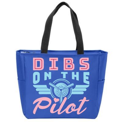 Dibs On The Pilot Air Wife Airplane Pilot Wife Gift Zip Tote Bag