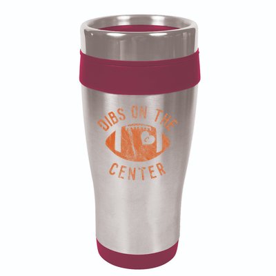 Dibs On The Center Funny Football Wife Girlfriend Love 16oz Travel Tumbler