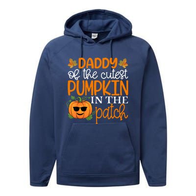 Daddy Of The Cutest Pumpkin In The Patch Gift Halloween Gift Performance Fleece Hoodie