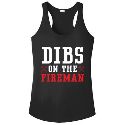 Dibs On The Fire Fire Rescue Firefighter Firefighting Gift Ladies PosiCharge Competitor Racerback Tank