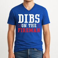 Dibs On The Fire Fire Rescue Firefighter Firefighting Gift V-Neck T-Shirt