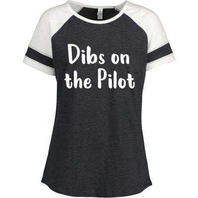 Dibs On The Pilot Pilot Friend Aviation Funny Gift Enza Ladies Jersey Colorblock Tee