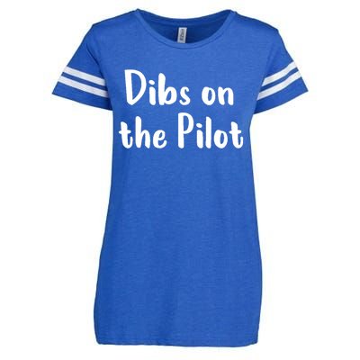 Dibs On The Pilot Pilot Friend Aviation Funny Gift Enza Ladies Jersey Football T-Shirt