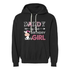 Daddy of The Birthday Girl Farm Cow Dad Matching Family Bday Garment-Dyed Fleece Hoodie