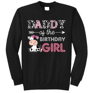 Daddy of The Birthday Girl Farm Cow Dad Matching Family Bday Sweatshirt