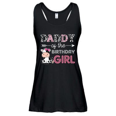 Daddy of The Birthday Girl Farm Cow Dad Matching Family Bday Ladies Essential Flowy Tank