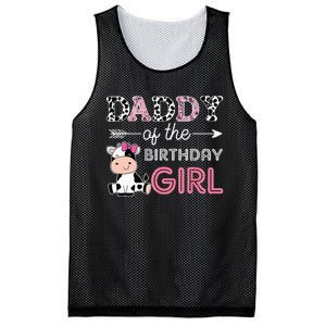 Daddy of The Birthday Girl Farm Cow Dad Matching Family Bday Mesh Reversible Basketball Jersey Tank