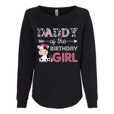 Daddy of The Birthday Girl Farm Cow Dad Matching Family Bday Womens California Wash Sweatshirt