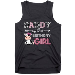 Daddy of The Birthday Girl Farm Cow Dad Matching Family Bday Tank Top