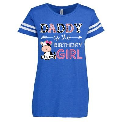 Daddy of The Birthday Girl Farm Cow Dad Matching Family Bday Enza Ladies Jersey Football T-Shirt