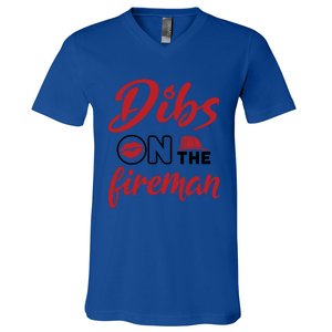 Dibs On The Fire Fire Wife Friend Firefighter Wife Meaningful Gift V-Neck T-Shirt