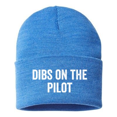 Dibs On The Pilot Air Wife Airplane Pilot Friend Gift Sustainable Knit Beanie