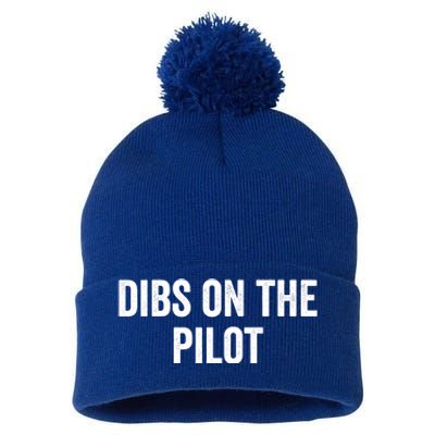 Dibs On The Pilot Air Wife Airplane Pilot Friend Gift Pom Pom 12in Knit Beanie