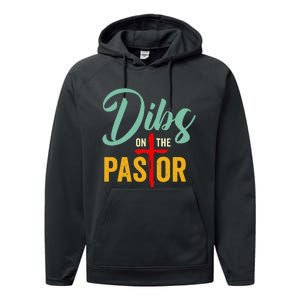 Dibs On The Pastor Funny Jesus Christian Cross Performance Fleece Hoodie