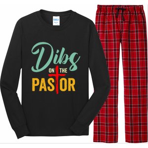 Dibs On The Pastor Funny Jesus Christian Cross Long Sleeve Pajama Set