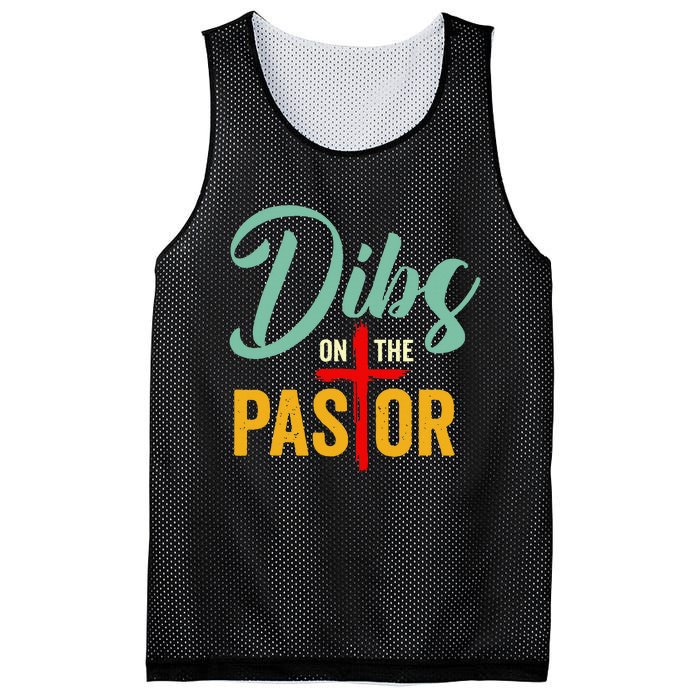 Dibs On The Pastor Funny Jesus Christian Cross Mesh Reversible Basketball Jersey Tank