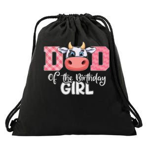 Dad of The Birthday Cow Family Cow Farm Matching Drawstring Bag