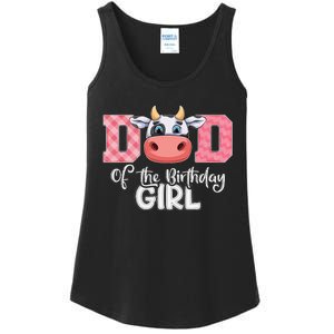 Dad of The Birthday Cow Family Cow Farm Matching Ladies Essential Tank