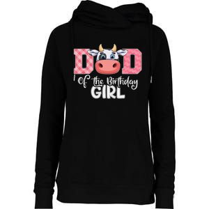 Dad of The Birthday Cow Family Cow Farm Matching Womens Funnel Neck Pullover Hood