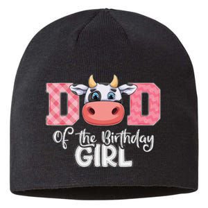 Dad of The Birthday Cow Family Cow Farm Matching Sustainable Beanie