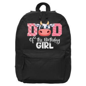 Dad of The Birthday Cow Family Cow Farm Matching 16 in Basic Backpack