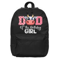 Dad of The Birthday Cow Family Cow Farm Matching 16 in Basic Backpack