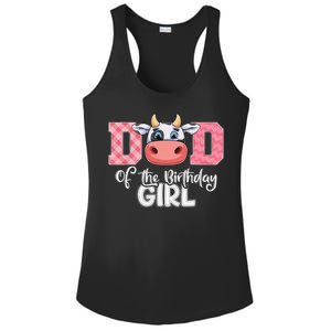 Dad of The Birthday Cow Family Cow Farm Matching Ladies PosiCharge Competitor Racerback Tank