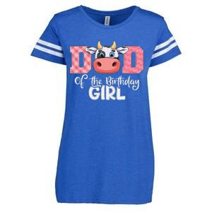 Dad of The Birthday Cow Family Cow Farm Matching Enza Ladies Jersey Football T-Shirt