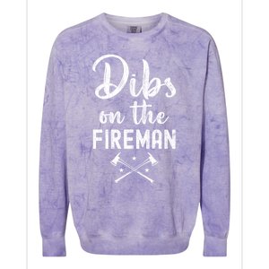 Dibs On The Fire Funny Fire Firefighter Graphic Gift Colorblast Crewneck Sweatshirt