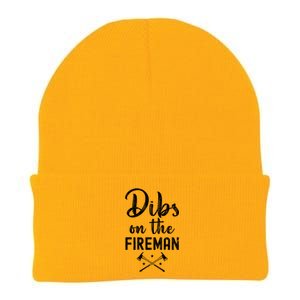 Dibs On The Fire Funny Fire Firefighter Graphic Gift Knit Cap Winter Beanie