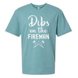 Dibs On The Fire Funny Fire Firefighter Graphic Gift Sueded Cloud Jersey T-Shirt