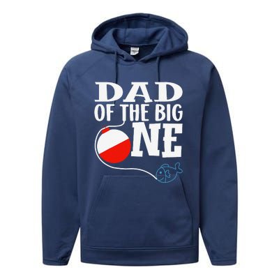 Dad Of The Big One Fishing Boy First Birthday Ofishally Performance Fleece Hoodie