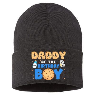 Daddy Of The Birthday Milk And Cookies 1st Birthday Sustainable Knit Beanie