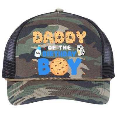 Daddy Of The Birthday Milk And Cookies 1st Birthday Retro Rope Trucker Hat Cap