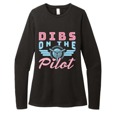 Dibs On The Pilot Airman Wife Airplane Pilot Wife Womens CVC Long Sleeve Shirt